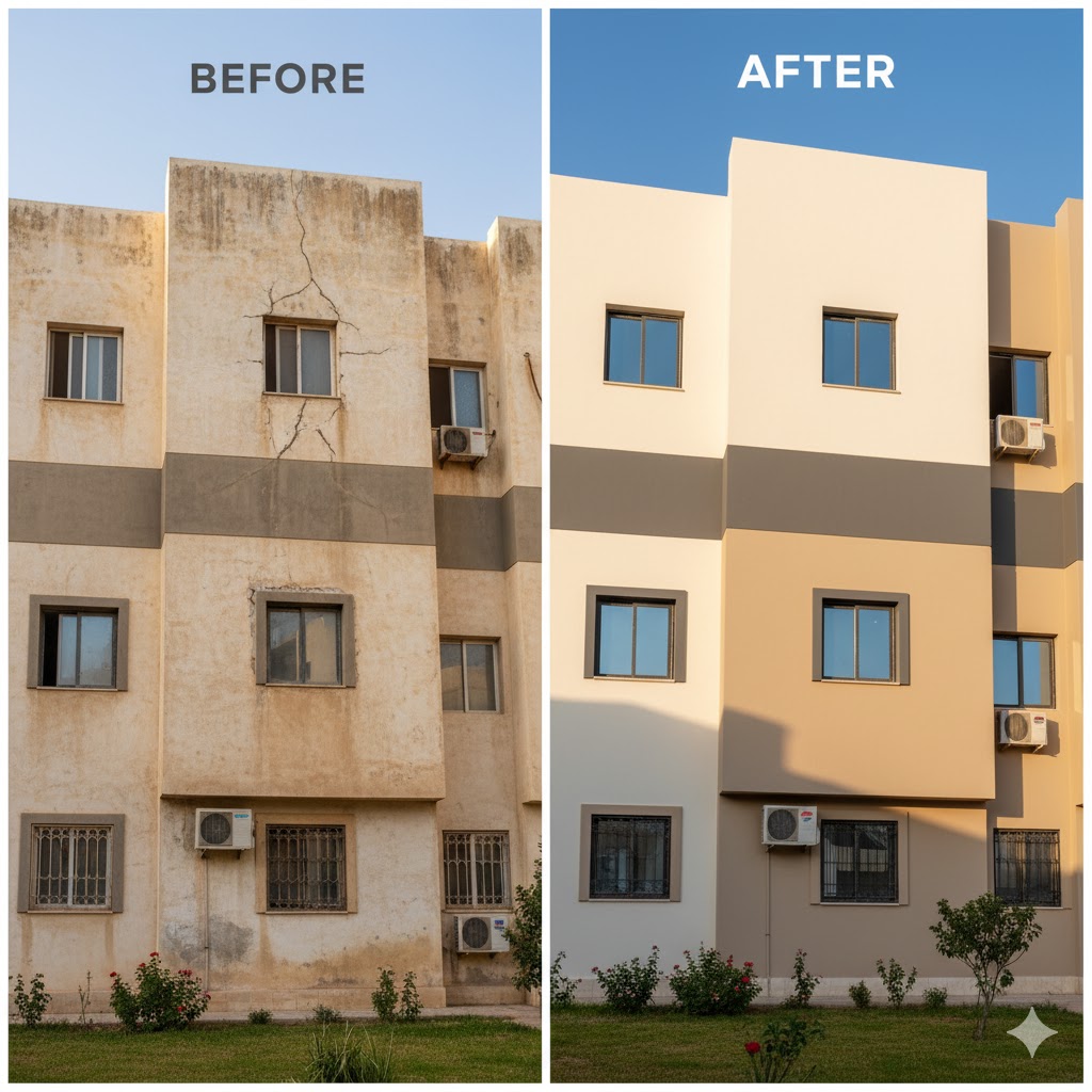 معلم دهانات خارجية في الرياض | دهانات واجهات بالرياض 